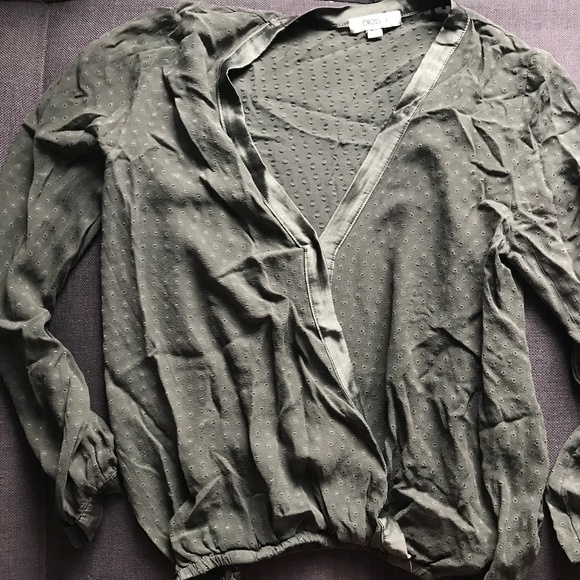Sheer Dark Green Blouse - Picture 1 of 1